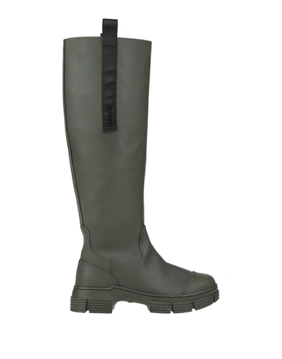 GANNI GANNI WOMAN BOOT MILITARY GREEN SIZE 8 RUBBER,17154180HL 9