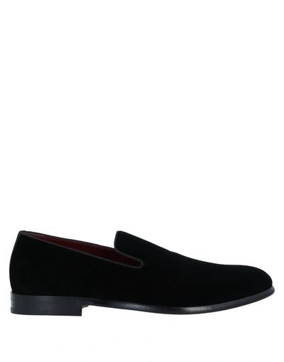 Dolce & Gabbana Black Dg Crown Embroidery Loafers Slip On Shoes