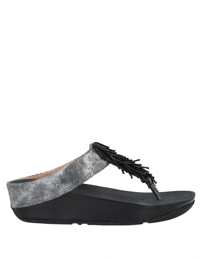 Fitflop Toe Strap Sandals In Silver