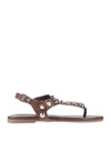 Inuovo Toe Strap Sandals In Brown