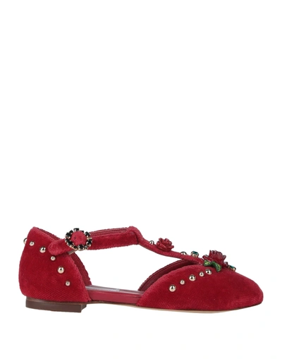 Dolce & Gabbana Kids' Ballet Flats In Red