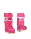 Moon Boot Teen Logo Lace-up Boots In Fuchsia