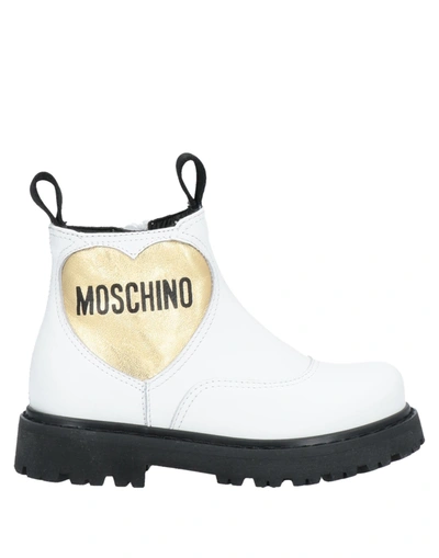 Moschino Teen Kids' Ankle Boots In White