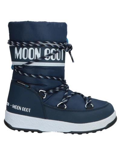 Moon Boot Ankle Boots In Dark Blue