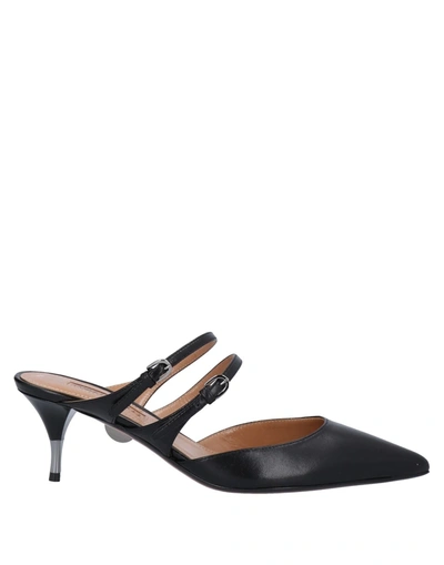 Samuele Failli Leather Mules In Black