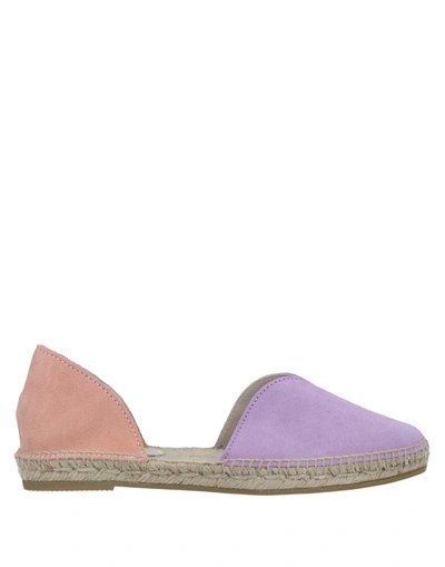 Manebi Suede Espadrilles In Lilac And Pink