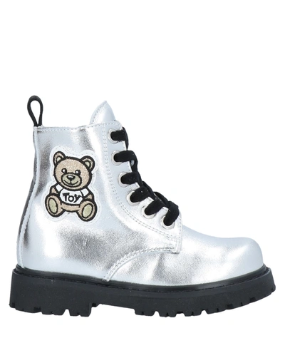 Moschino Teen Kids' Ankle Boots In Silver