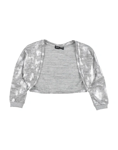 Miss Lulù Kids' Wrap Cardigans In Silver