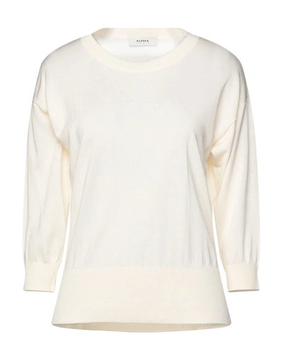 Alpha Studio Sweaters In White