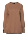 Alpha Studio Sweaters In Camel