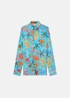 Versace Trã©sor De La Mer Print Linen Shirt