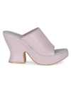 Bottega Veneta Platform Leather Mules In Periwinkle