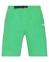 Msgm Man Shorts & Bermuda Shorts Green Size 34 Cotton