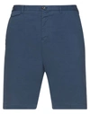 Pt Torino Man Shorts & Bermuda Shorts Slate Blue Size 42 Cotton, Elastane