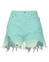 Denimist Woman Denim Shorts Turquoise Size 29 Cotton In Blue