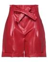 Philosophy Di Lorenzo Serafini Leather-effect Tie-waist Shorts In Red