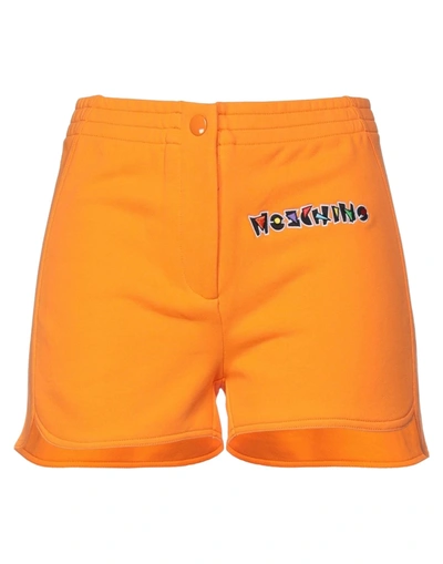 Moschino Woman Shorts & Bermuda Shorts Orange Size 10 Cotton