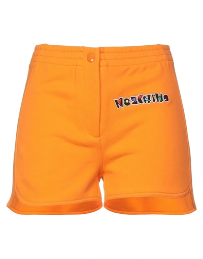 Moschino Woman Shorts & Bermuda Shorts Orange Size 12 Cotton