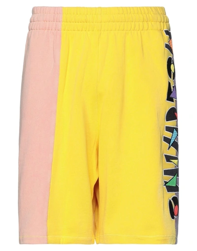 Moschino Man Shorts & Bermuda Shorts Yellow Size 34 Cotton