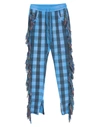 Alchemist Fringe-trim Checked Trousers In Blue