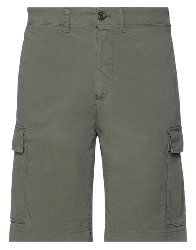 Brooksfield Man Shorts & Bermuda Shorts Military Green Size 38 Cotton, Elastane