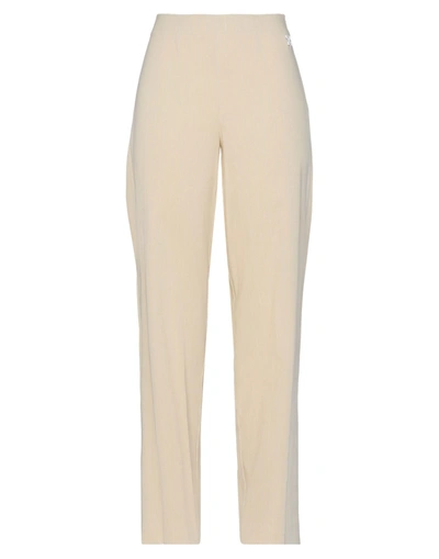 Off-white Woman Pants Beige Size 4 Cotton, Viscose, Polyester