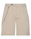 Berna Man Shorts & Bermuda Shorts Beige Size 36 Cotton, Elastane