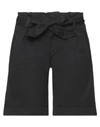 40weft Woman Shorts & Bermuda Shorts Black Size 8 Cotton, Elastane