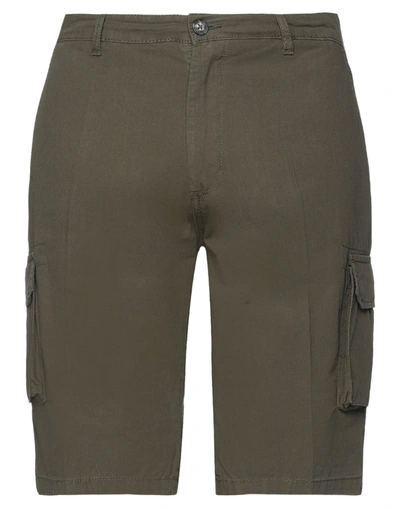 Liu •jo Man Man Shorts & Bermuda Shorts Military Green Size 30 Cotton