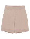 Vicolo Woman Shorts & Bermuda Shorts Sand Size Onesize Cotton In Beige