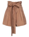 Jijil Woman Shorts & Bermuda Shorts Brown Size 2 Viscose, Linen