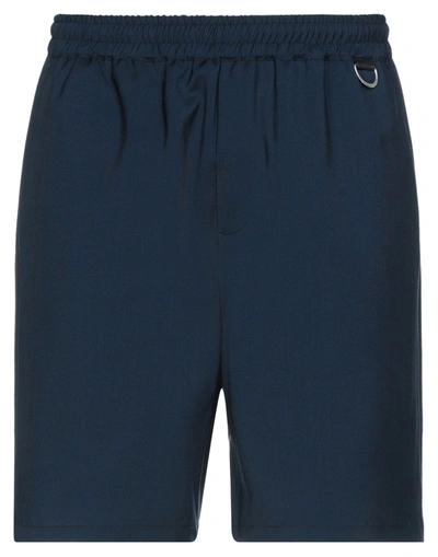 Low Brand Man Shorts & Bermuda Shorts Midnight Blue Size 1 Virgin Wool