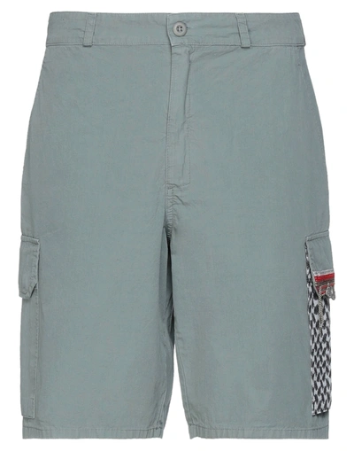 Amen Man Shorts & Bermuda Shorts Sage Green Size 32 Cotton, Metal