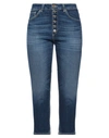 Dondup Cropped Denim Trousers In Blue