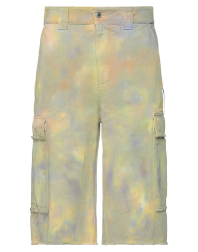 Msgm Denim Shorts In Yellow