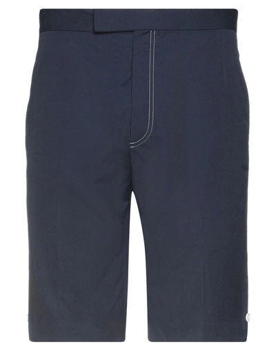 Thom Browne Man Shorts & Bermuda Shorts Midnight Blue Size 4 Polyester, Cotton