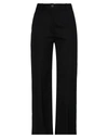 Patou Wide Leg High Waist Trousers With Belt Loops In Black