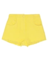 Msgm Yellow Tweed Solid Color Shorts In Yellow
