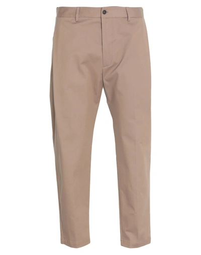 Beaucoup .., Man Pants Light Brown Size 30 Cotton, Elastane In Beige