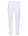 Dondup Man White Slim Gaubert Trousers In Lightweight Stretch Gabardine In White
