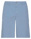 Brooksfield Man Shorts & Bermuda Shorts Slate Blue Size 38 Cotton, Elastane