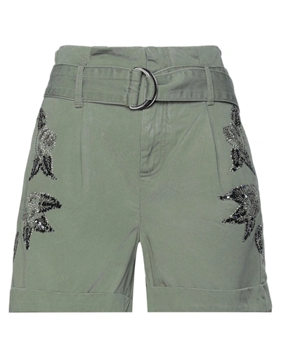 Liu •jo Woman Shorts & Bermuda Shorts Military Green Size 28 Lyocell, Cotton