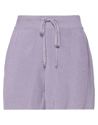 Antonella Rizza Woman Shorts & Bermuda Shorts Lilac Size M Metal, Nylon In Purple