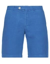 Drumohr Man Shorts & Bermuda Shorts Bright Blue Size Xs Linen
