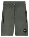 Numero 00 Man Shorts & Bermuda Shorts Military Green Size S Cotton, Polyester, Polyamide
