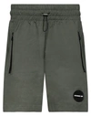 Numero 00 Man Shorts & Bermuda Shorts Military Green Size S Cotton, Polyester, Polyamide In Green