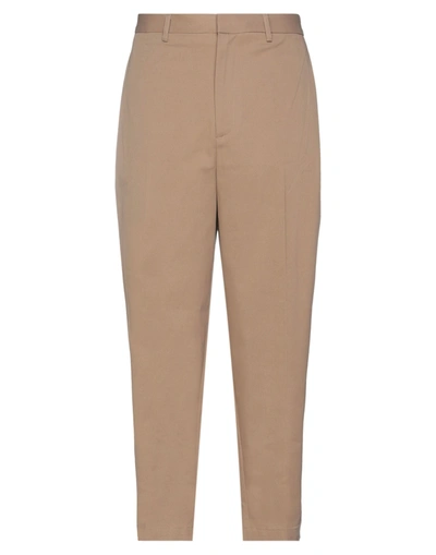 Beaucoup .., Man Pants Camel Size 34 Cotton, Elastane In Beige