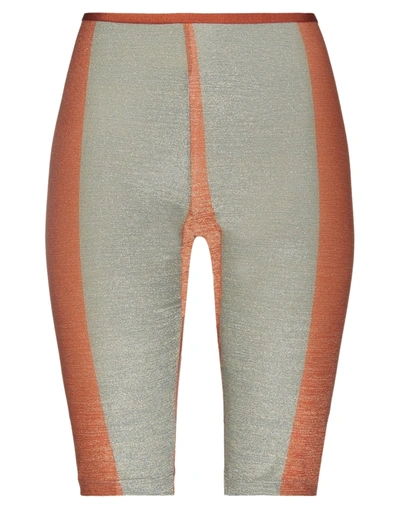 Siyu Woman Shorts & Bermuda Shorts Rust Size 2 Polyester, Polyamide, Elastane In Red