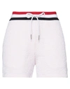 Thom Browne Tricolour-waistband Seersucker Shorts In Light Pink