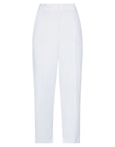 Merci .., Woman Pants White Size 8 Viscose, Rayon, Linen